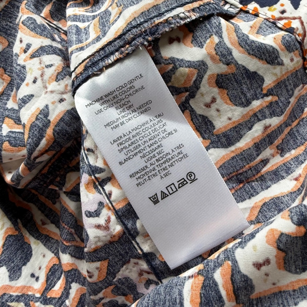 Anthropologie Somerset Maxi Dress Navy Orange Geometric Print Size M - Picture 9 of 10
